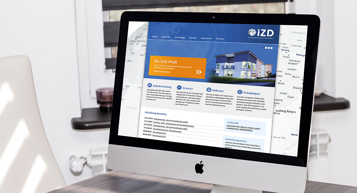 Responsive Webdesign für den Zolldienstleister iZD